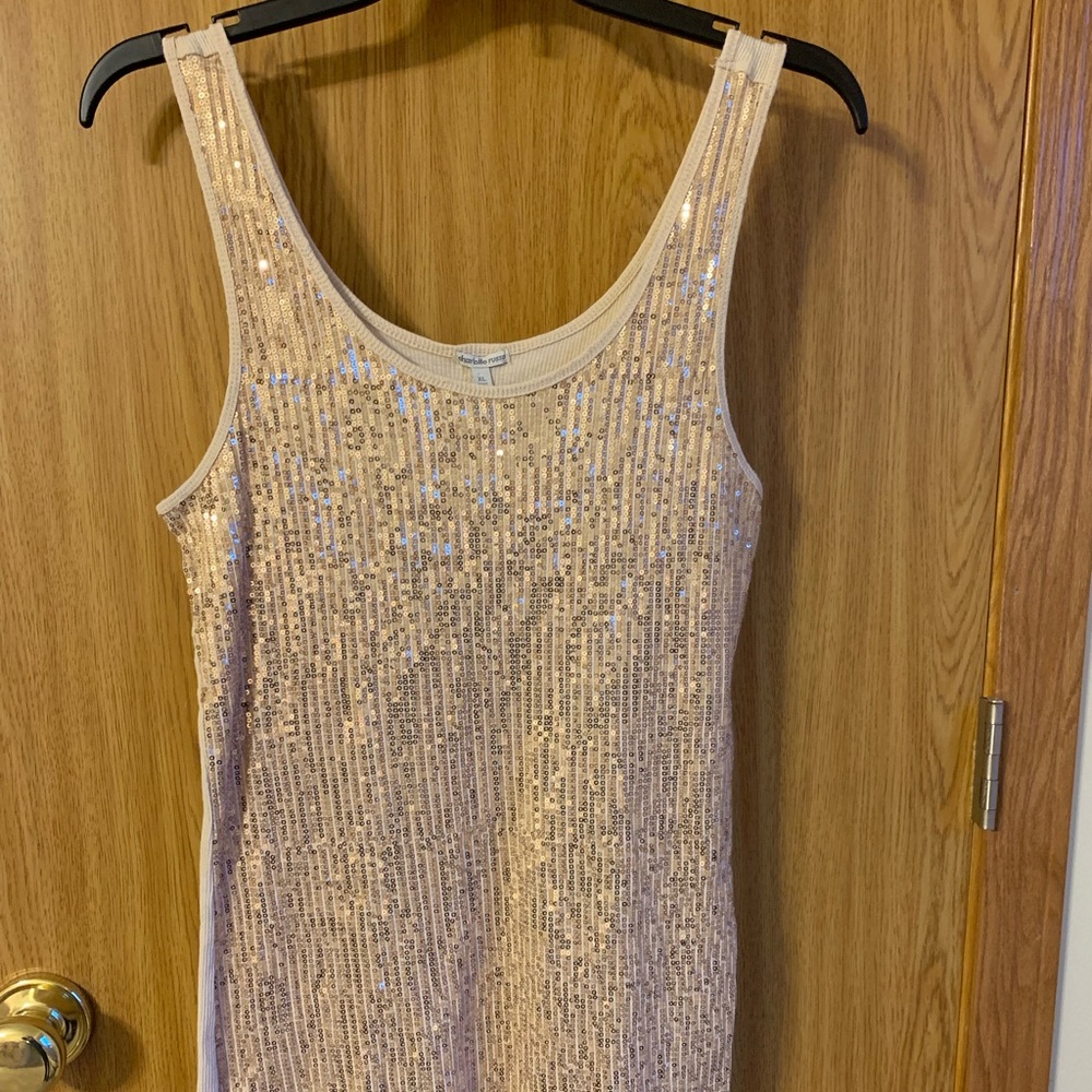 Charlotte Russe Cream Sequined Tank/Top sz XL